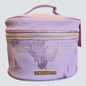 Vince Camuto Lilac Embossed Fabric Cosmetic Makeup Storage Case